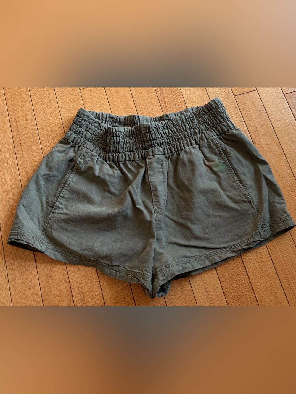 Aerie Babewatch High Waisted Pull On Shorts Olive Green - Size M
